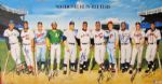 500 Home Run Club Signed Ron Lewis Art Poster (11 Sigs) w/Mantle, Williams, etc
