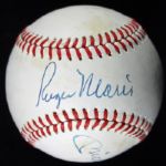 Yankee Icons: Mickey Mantle & Roger Maris Dual Signed OAL Baseball - Maris on Sweetspot (SCARCE!)(JSA)