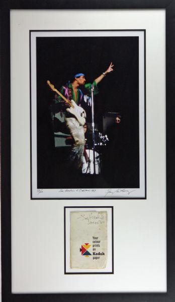 Jimi Hendrix Custom Framed Display with Superb Autograph & Limited Edition Fine Photograph Print (Epperson/REAL)