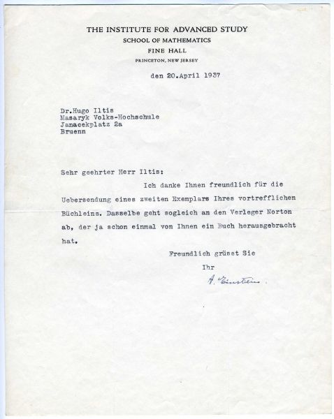 Albert Einstein Rare & Desirable Typed Letter on Princeton Letterhead Regarding Anti-Nazi Book "The Myth of Blood & Race" (JSA)