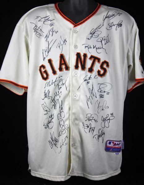 2010 San Francisco Giants Team Signed Pro Model Jersey (29 Sigs) w/Lincecum, Posey, etc.