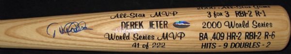 Derek Jeter Signed Limited Edition Commemorative 2000 World Series & MVP Bat (#4/22)(Steiner)