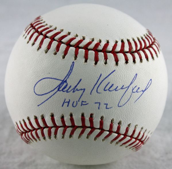Sandy Koufax Signed OML Baseball w/"HOF 72" Inscription (Steiner)