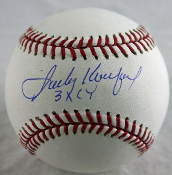 Sandy Koufax Signed OML Baseball w/"3x Cy" Inscription (Steiner)