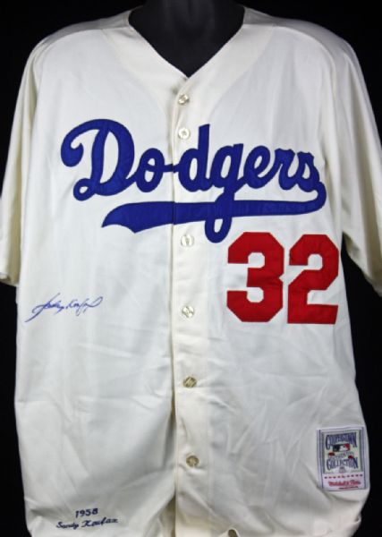 Sandy Koufax Signed Mitchell & Ness 1958 Brooklyn Dodgers Throwback Model Jersey