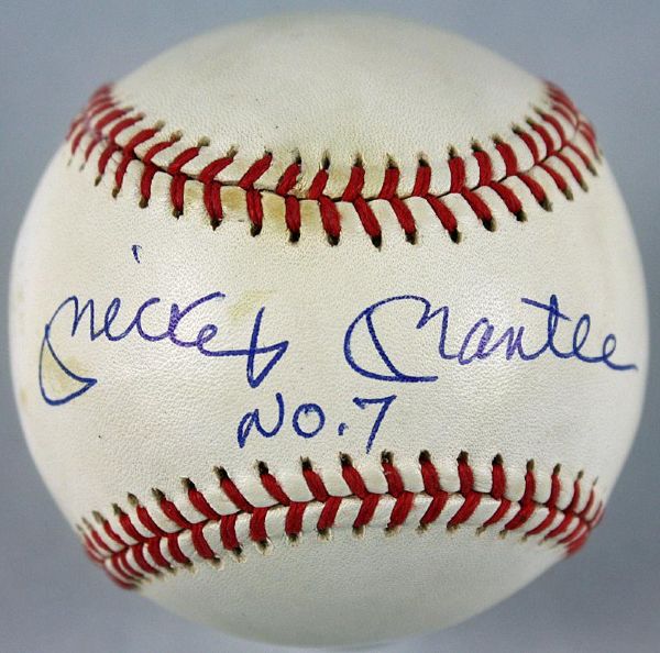 Mickey Mantle Signed OAL Baseball w/"No. 7" Inscription (UDA)
