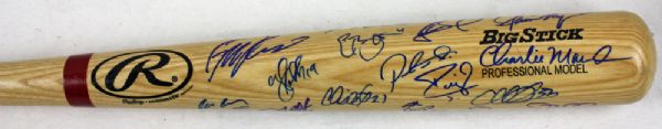 2008 Philadelphia Phillies (World Champs) Team Signed Baseball Bat w/25+ Sigs 