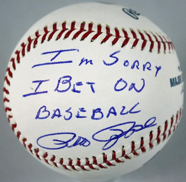 Pete Rose Signed OML Baseball w/"Apology" Inscription (Rose Holo)
