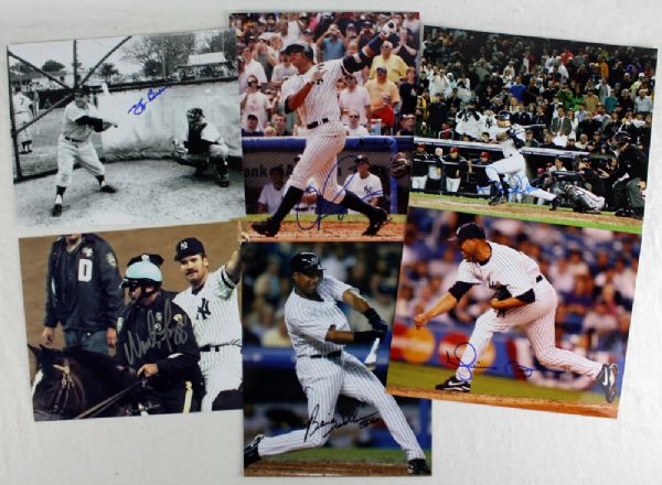 Yankee Legends: Lot of Twelve (12) Signed 8" x 10" Photos w/Berra, Mattingly, Jeter, etc.