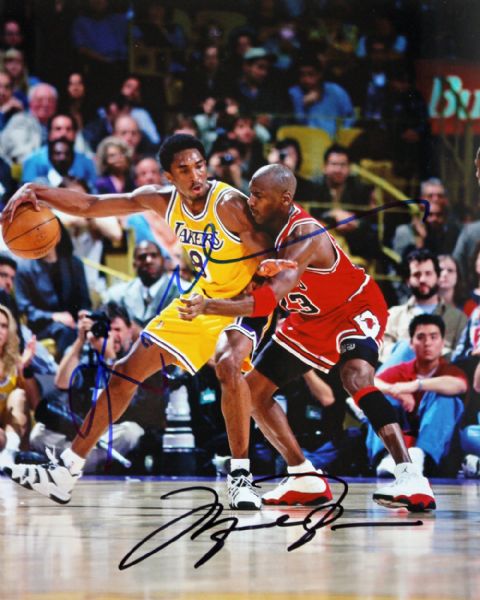 Michael Jordan & Kobe Bryant Dual Signed 8" x 10" Color Photo
