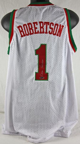 Oscar Robertson Signed Milwaukee Bucks Vintage Style Jersey (Tri-Star)