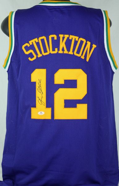 John Stockton Signed Utah Jazz Vintage Style Pro Model Jersey