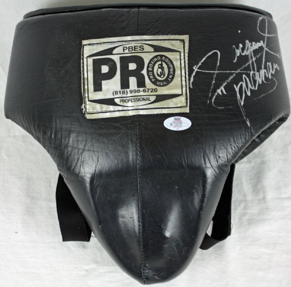 Manny Pacquiao Training Used & Signed Boxing Jock Protector (JSA)