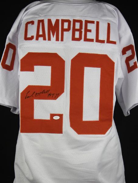 Earl Campbell Signed Texas College Model Jersey w/Heiman 77 Inscription (JSA) 