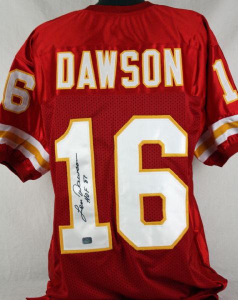 Len Dawson Signed Kansas City Chiefs Pro Style Jersey w/"HOF 87" Insc. (JSA)