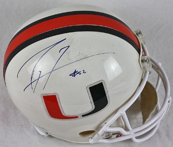 Ray Lewis Signed Miami University College Model Full Sized Helmet (GTSM)