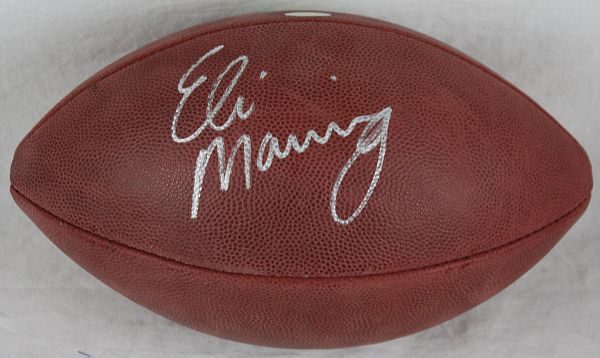 Eli Manning Signed NFL Leather Game Model Football (Steiner)