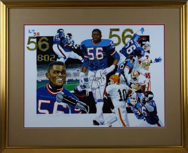 Lawrence Taylor Signed & Framed Limited Edition Lithograph