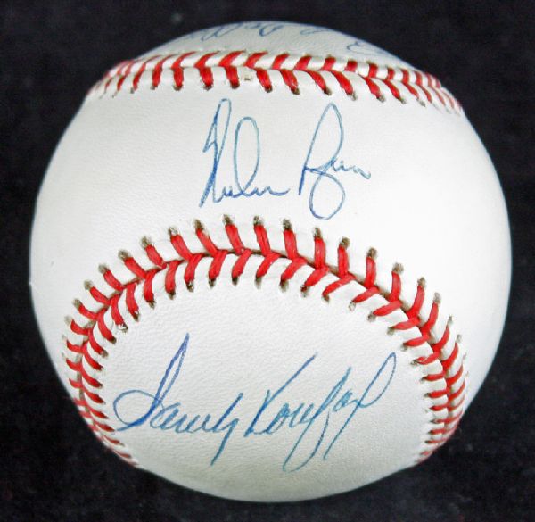 Sandy Koufax, Nolan Ryan & Bob Feller Signed OAL Baseball (PSA/DNA)