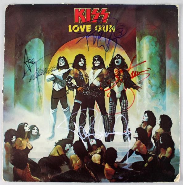 KISS Group Signed Record Album - "Love Gun" (Epperson/REAL)