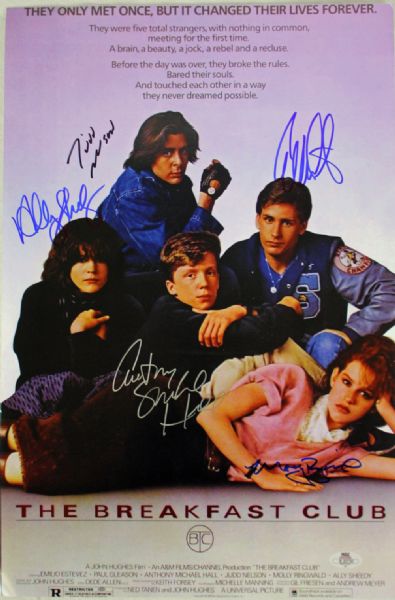 "The Breakfast Club" Cast Signed 11" x 17" Color Photograph (5 Sigs)