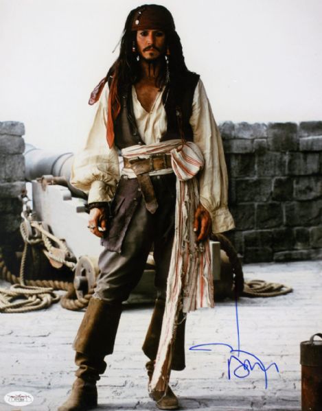 Johnny Depp Signed 11" x 14" Color Photo from "Pirates of the Carribean" (JSA)