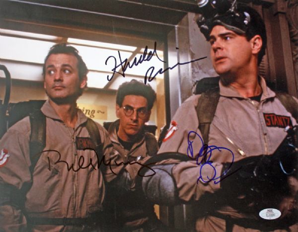 "Ghostbusters" Cast Signed 11" x 14" Color Photo w/Murray, Ramis & Aykroyd