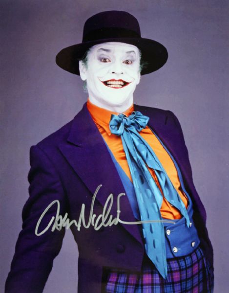 Jack Nicholson Choice Signed 11" x 14" Color Photo as "The Joker"
