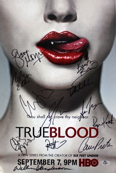 "True Blood" Cast Signed 11" x 17" Color Photo (12 Signatures) w/Paquin, Moyer, etc.