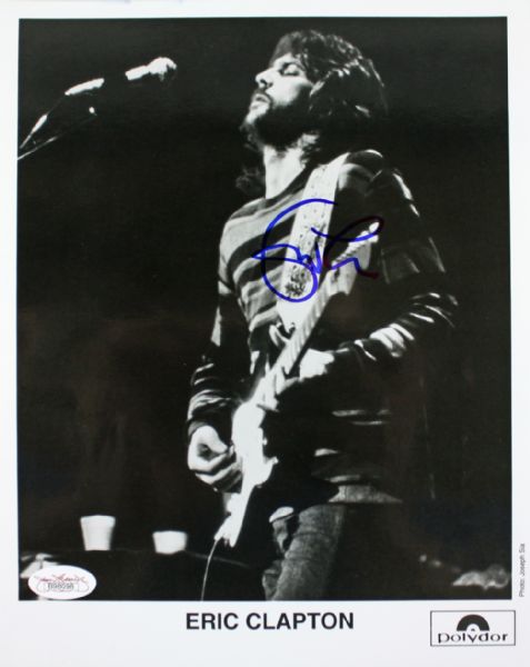 Eric Clapton Signed Polydor Records Promotional 8" x 10" B&W Photo (JSA)