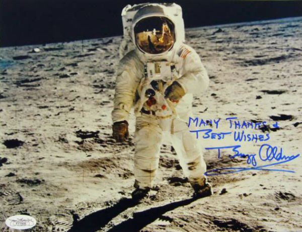 Apollo 11: Buzz Aldrin Signed 8" x 10" Color Photo w/Choice Inscription (JSA)