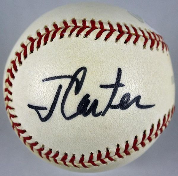 President Jimmy Carter Boldly Signed OML Baseball (PSA/DNA)