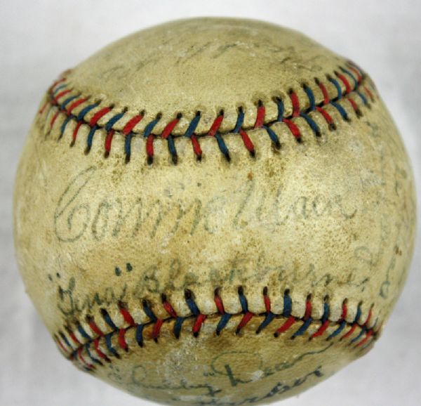 1937 Philadelphia Athletics Team Signed Baseball w/Connie Mack