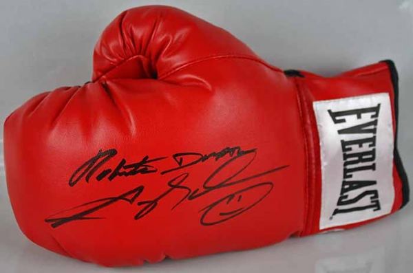 Roberto Duran & Sugar Ray Leonard Dual Signed Everlast Boxing Glove