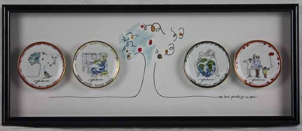 The Beatles: John Lennon 4-piece Mini Plate Display by Nardi