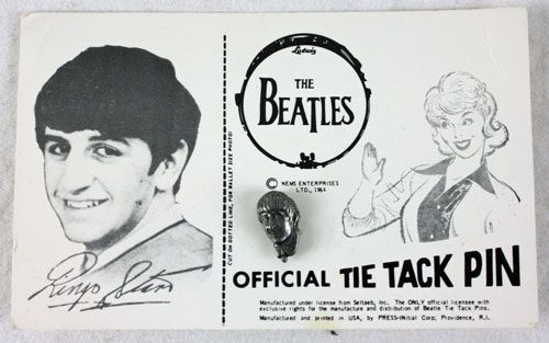 The Beatles: Rare Original 1960s Ringo Starr Tack Pin on Original Display Sheet
