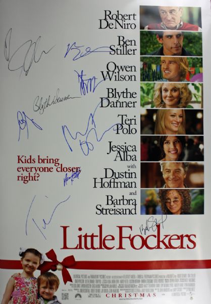 "Little Fockers" Rare Cast Signed 27" x 41" Movie Poster w/DeNiro, Streisand, Hoffman, etc. (9 Sigs)