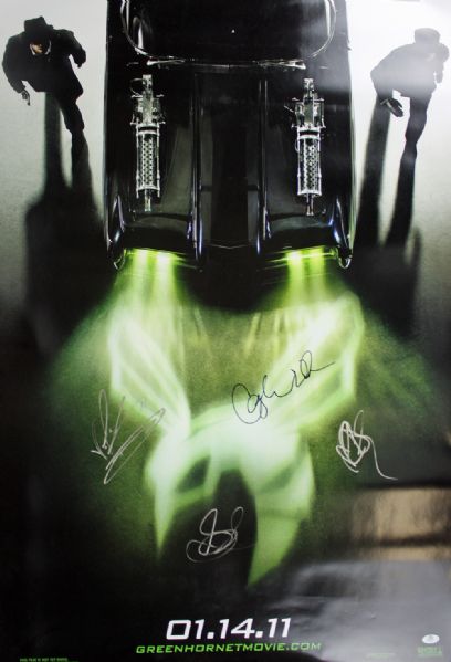 "Green Hornet" Cast Signed 27" x 41" Movie Poster w/Rogen, Chou, Diaz & Waltz
