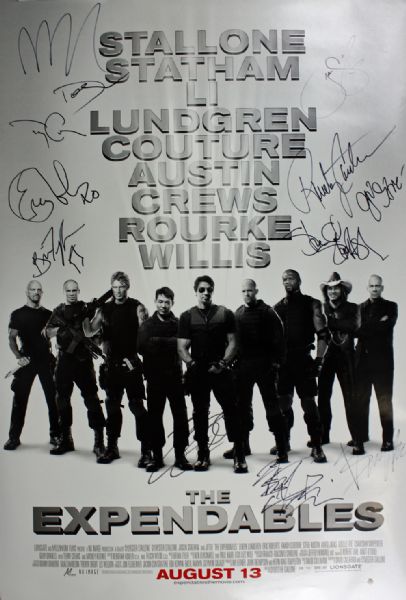 "The Expendables" Rare Cast Signed 27" x 41" Poster w/Stallone, Willis, Statham, etc. (12 Sigs)
