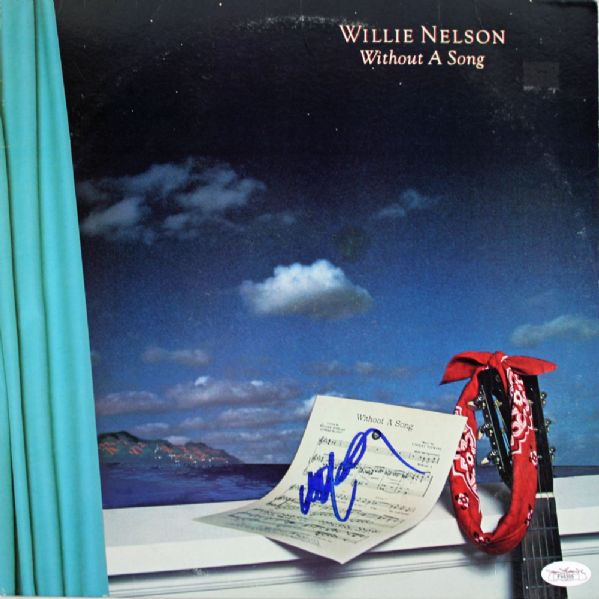 Willie Nelson Signed Record Album: "Without A Song" (JSA)