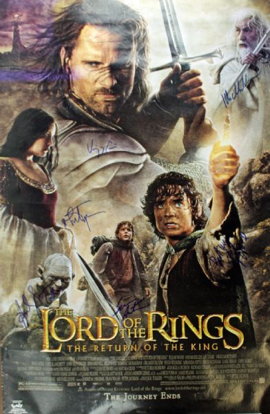 Lord of the Rings Cast Signed Movie Poster (6 Sigs)