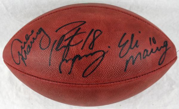 The Mannings: Archie, Eli & Payton Signed Official NFL Leather Game Model Football