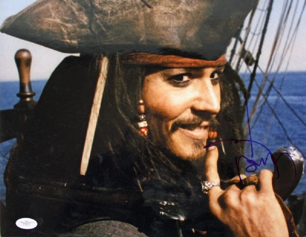 Johnny Depp Signed 11" x 14" Color Photo from "Pirates" (JSA)