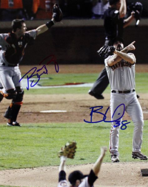 Buster Posey & Brian Wilson Signed 8" x 10" Color Photo
