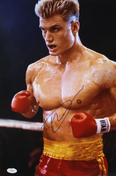 Dolph Lundgren Signed 11" x 17" Color Photo from "Rocky IV" (JSA)
