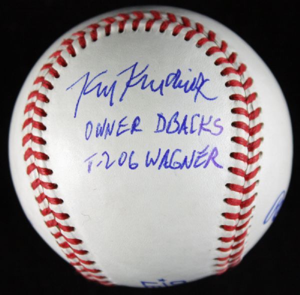 Ken Kendrick Signed Official League Baseball w/"Owner Dbacks, T-206 Wagner" Insc.