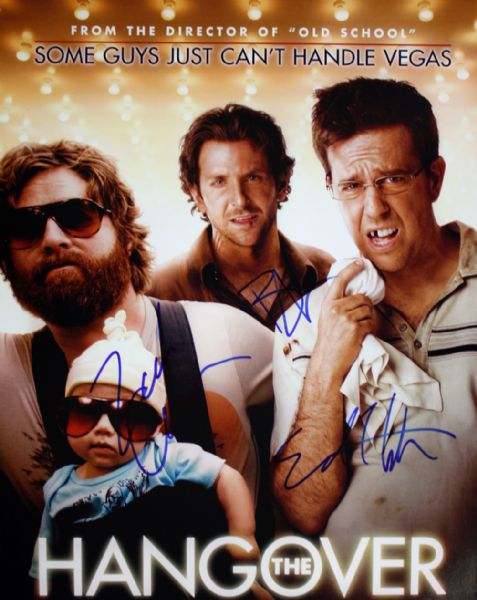 The Hangover Cast Signed 11" x 14" Color Photo (3 Sigs)