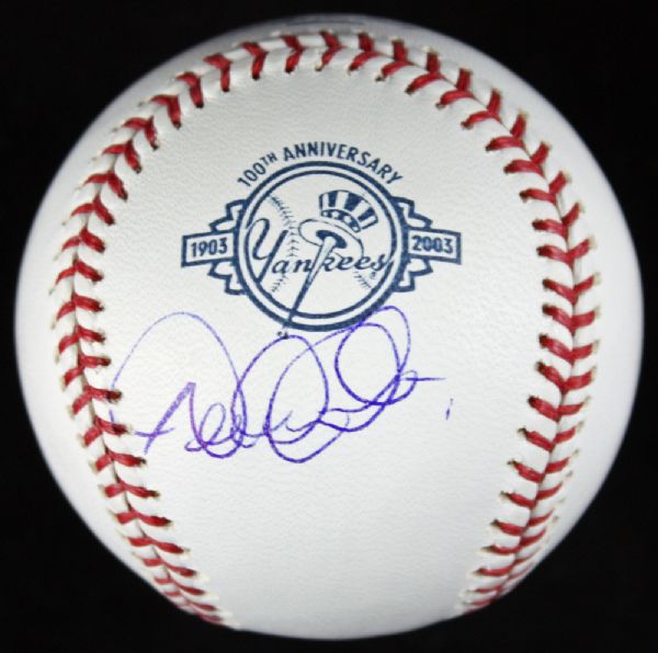 Derek Jeter Signed OML Yankees 100th Anniversary Baseball