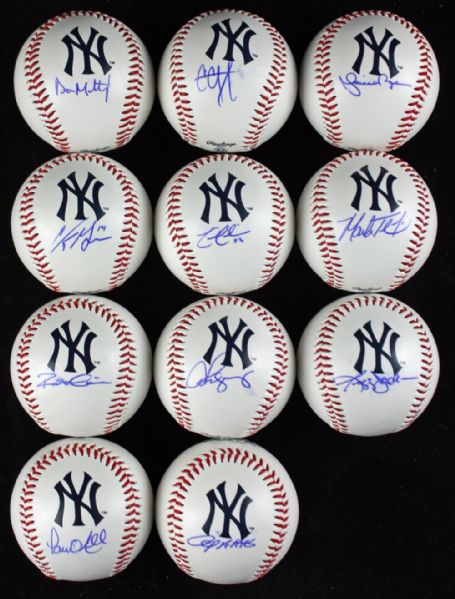 Yankees: Lot of Eleven (11) Signed Commemorative Baseballs w/Mattingly, A-Rod, Jackson, etc.