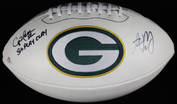 Packers Stars: Rodgers & Matthews Signed Packers Logo Football